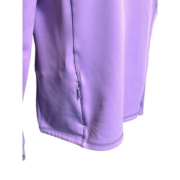 Athleta large long‎ sleeve 3/4 Front Zip, Lavender ￼front Zip Pocket Hi … - Picture 2 of 8